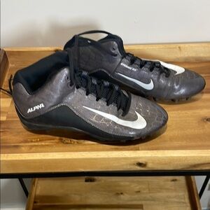 Nike Alpha Soccer Cleats Black Gray Size 7.5 Dynamic Fit